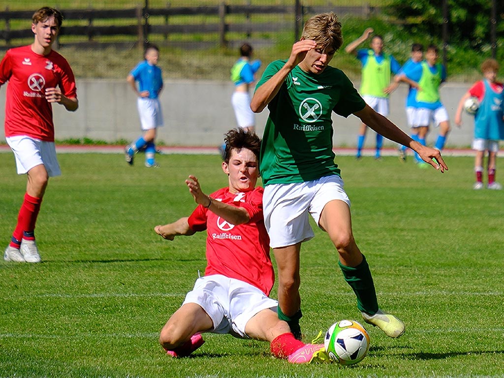 Fußballspiel in Wolkenstein in Gröden